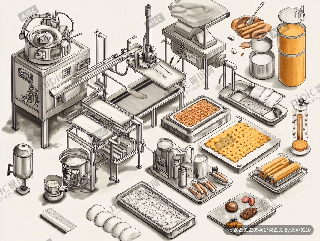 食品加工插画