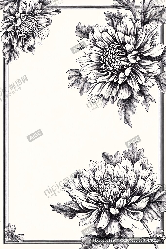 菊花底纹边框