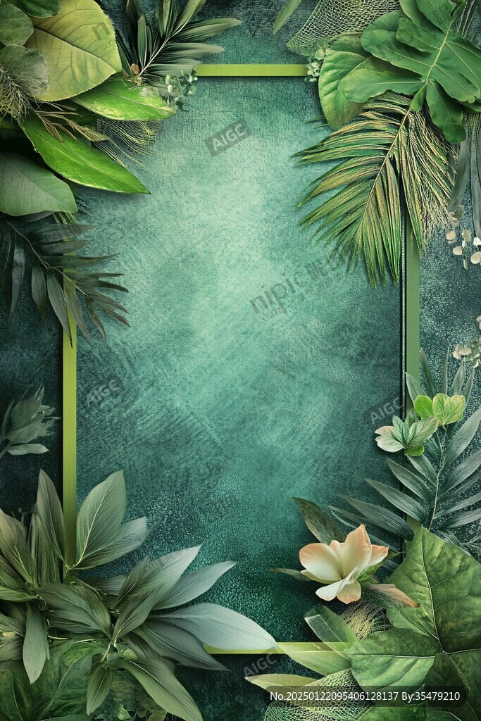 热带植物边框