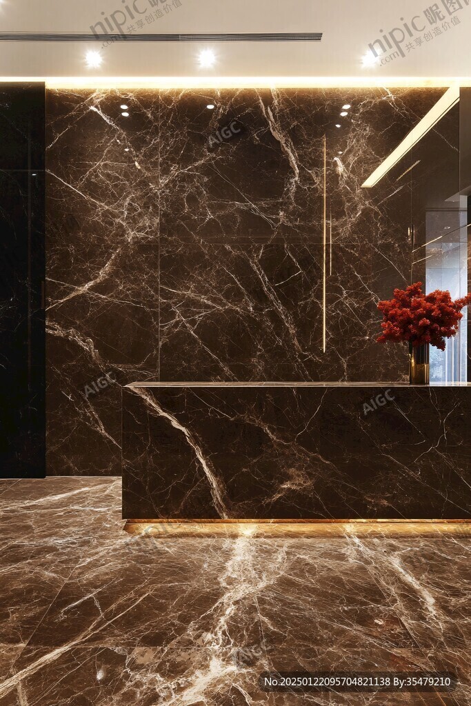 极简金箔石根线条对拼