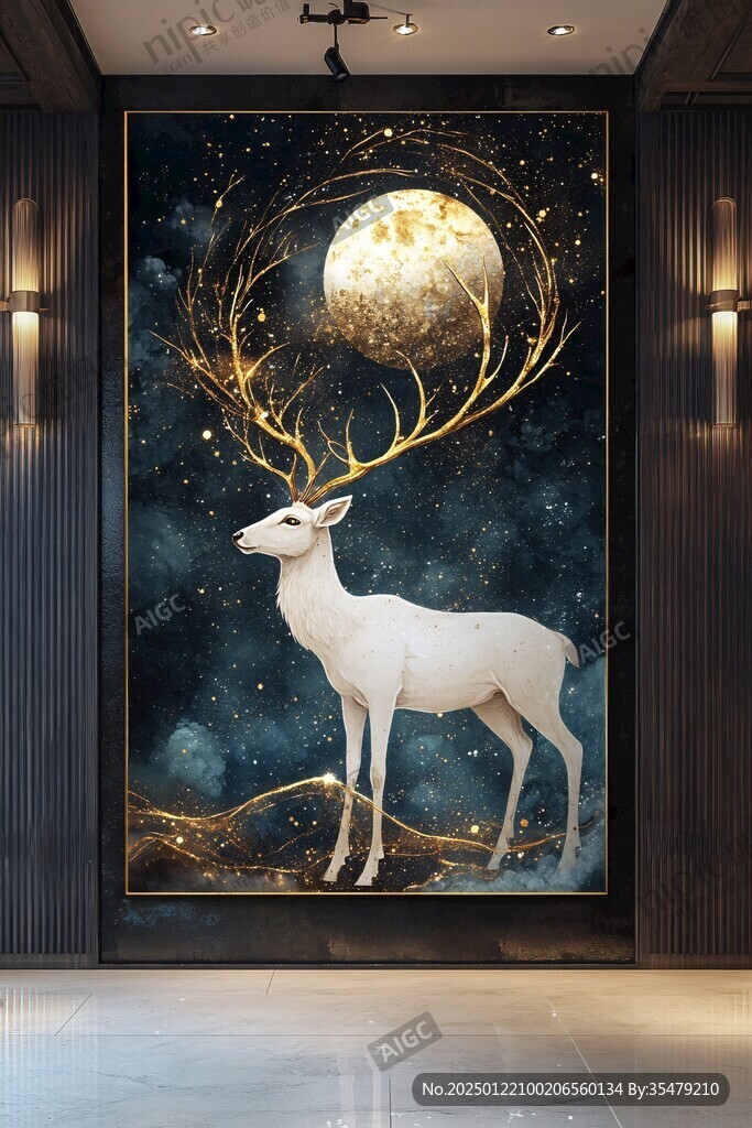 金鹿轻奢壁画