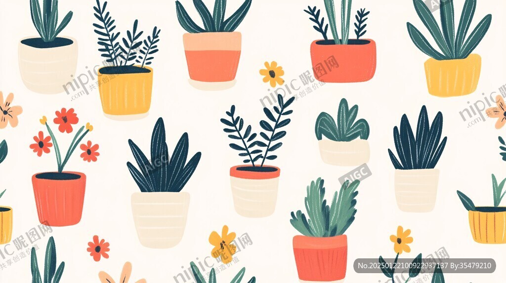 植物背景扁平插画