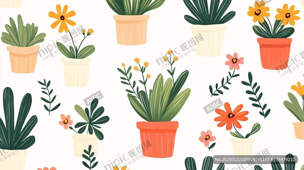 植物背景扁平插画