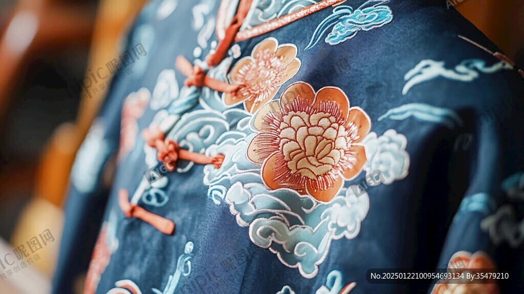 中式旗袍服饰特写