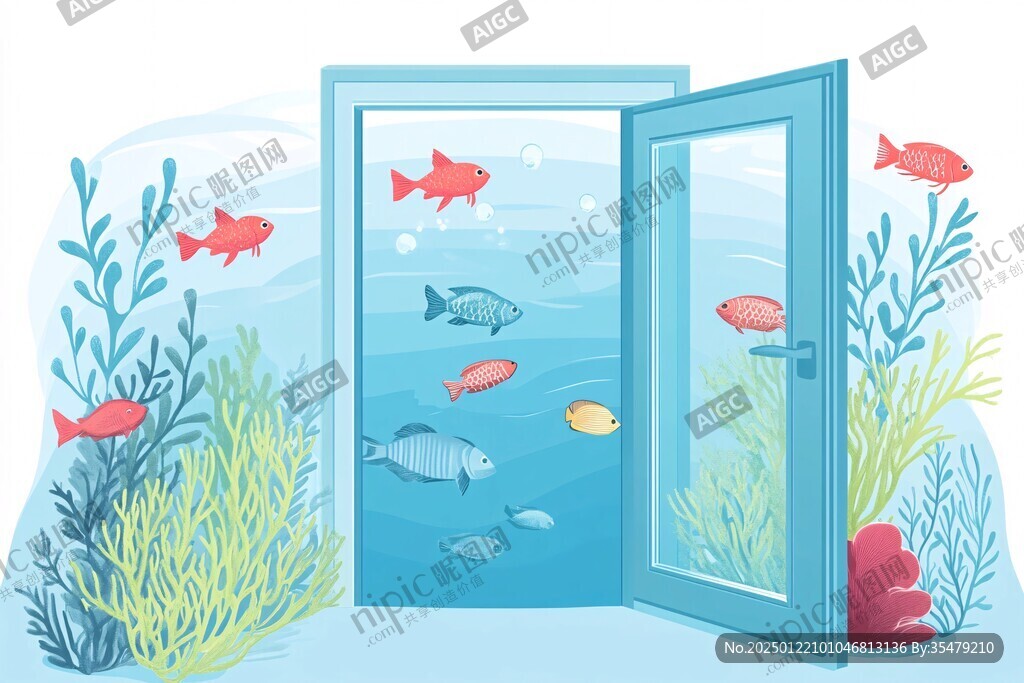 水族箱插画
