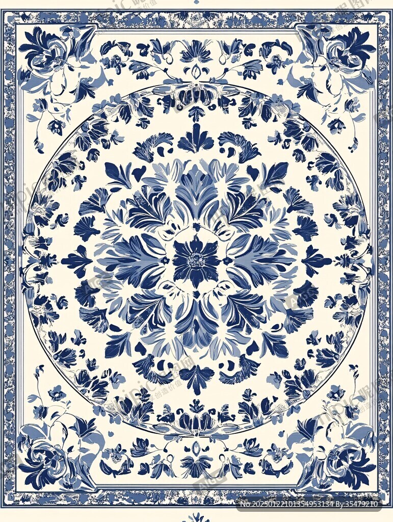 欧式艺术装饰画青花瓷