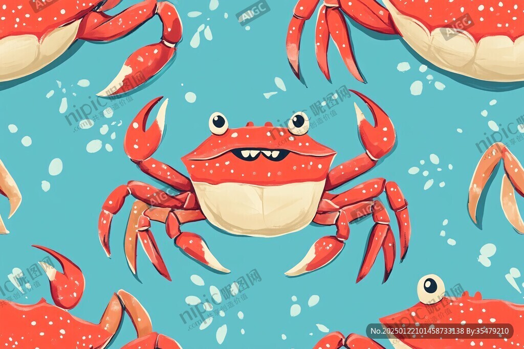 螃蟹插画设计