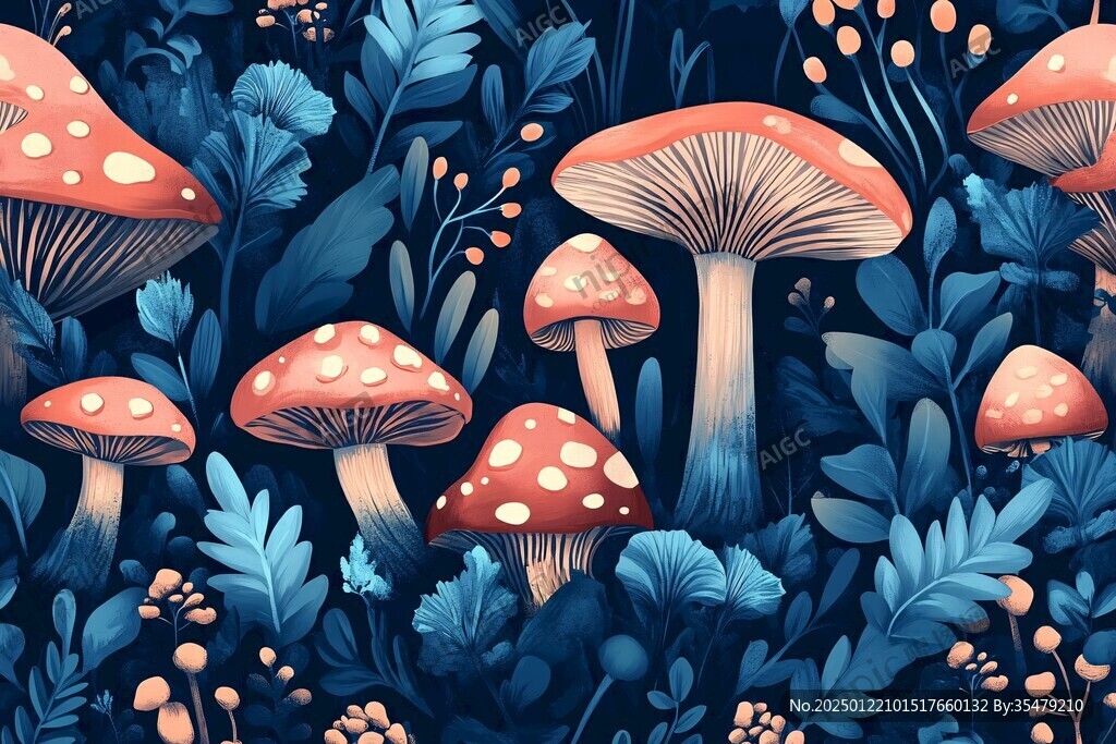 菌菇插画设计