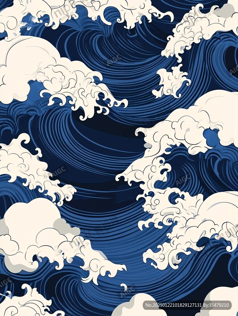 浪涛翻滚包装底纹