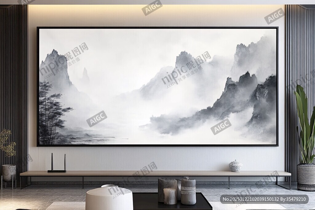 巨幅山水画现代水墨画