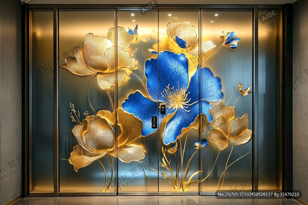 立体手绘金属花卉