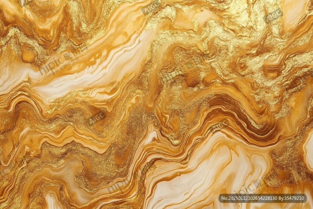 金色抽象流体纹理背景