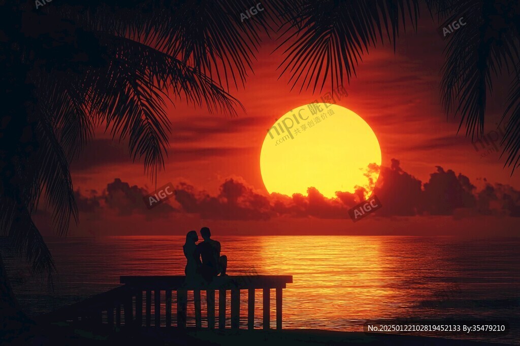 浪漫黄昏背景