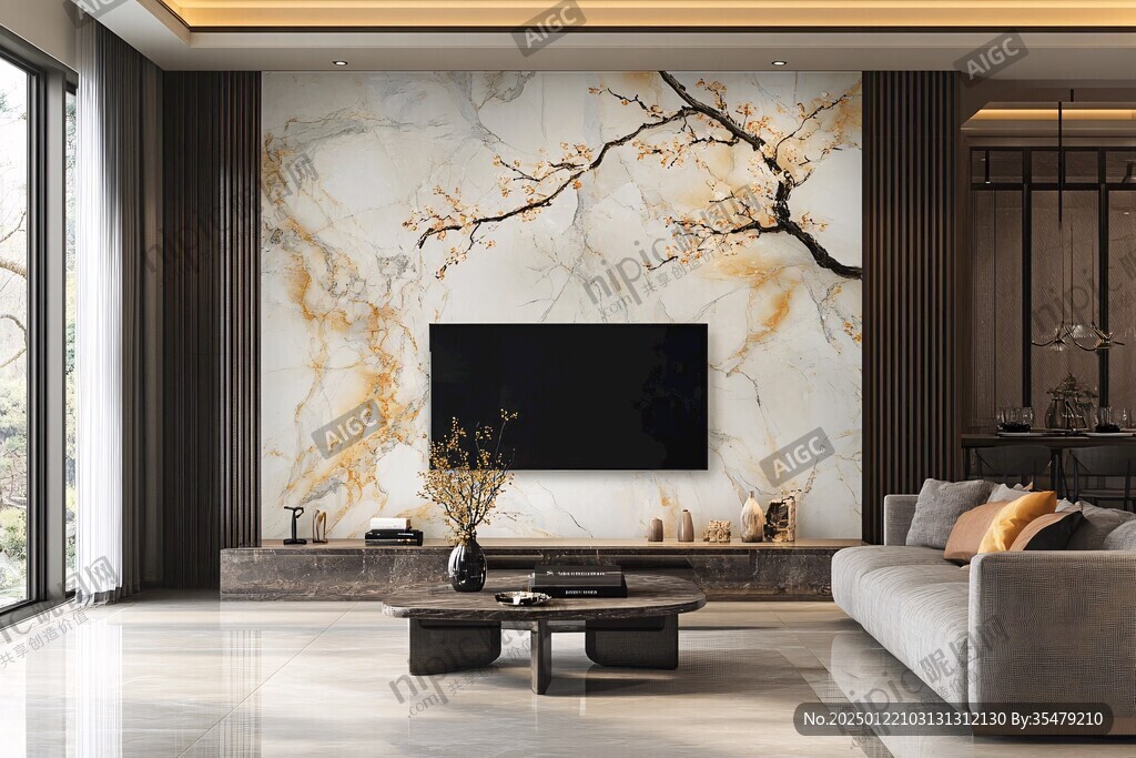 轻奢大理石背景墙