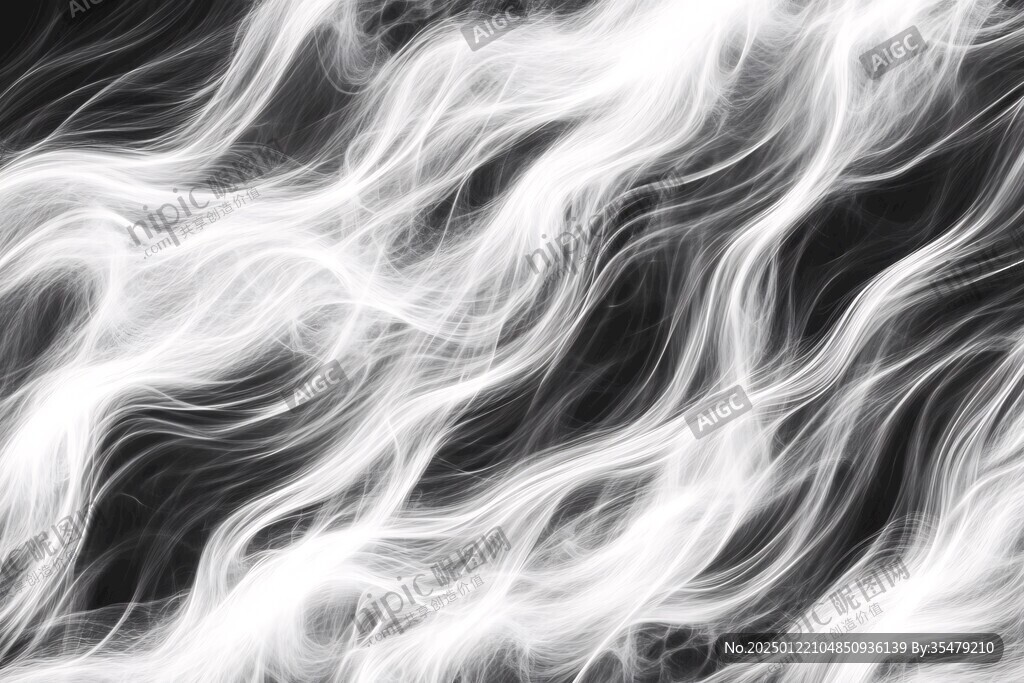 抽象唯美黑白线条丝线