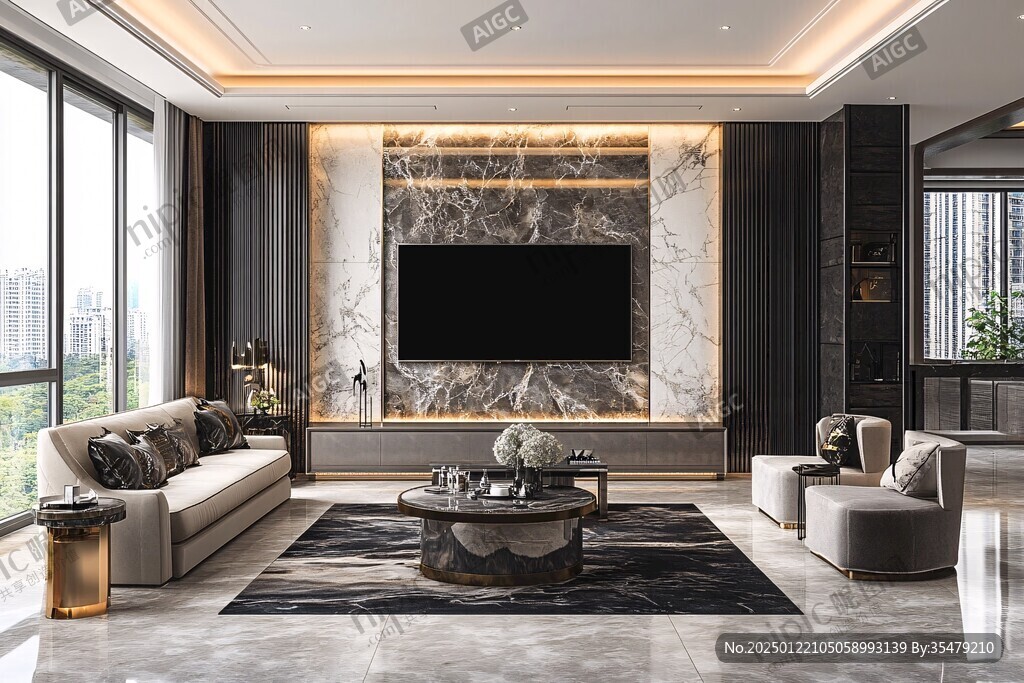 岩板客厅场景素材