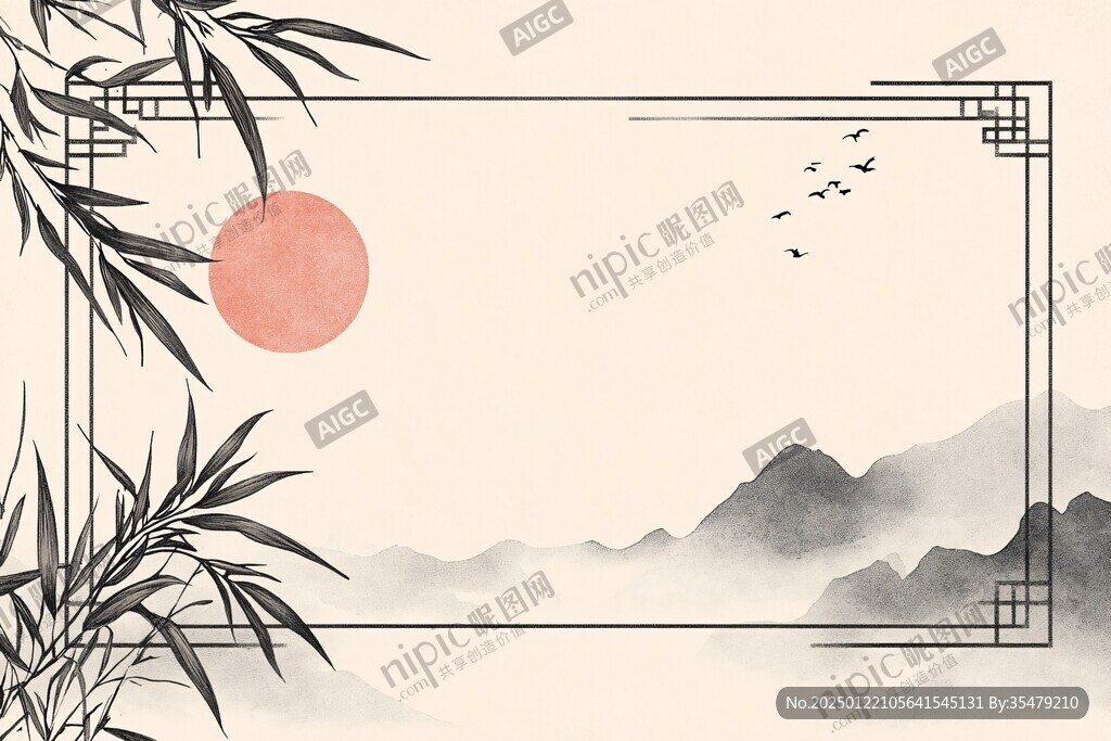 新中式墨竹背景