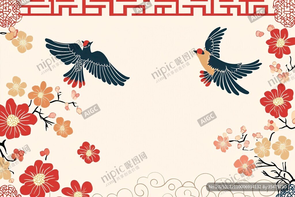 中式喜鹊登梅