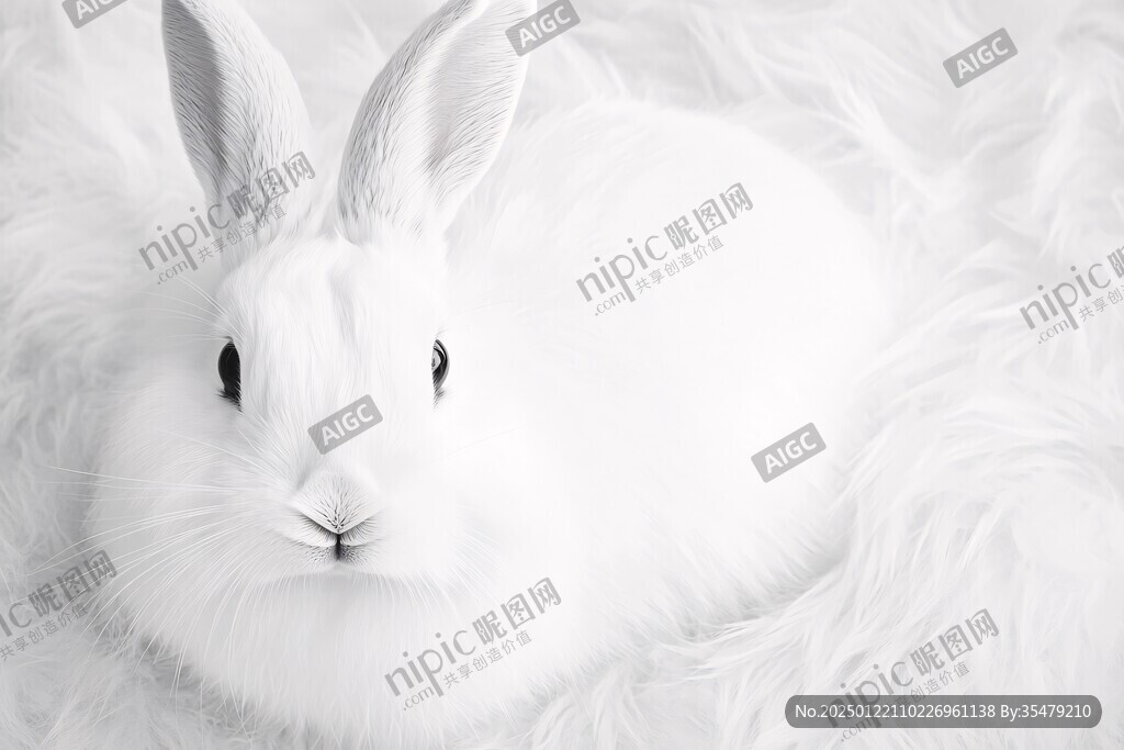 手绘小白兔