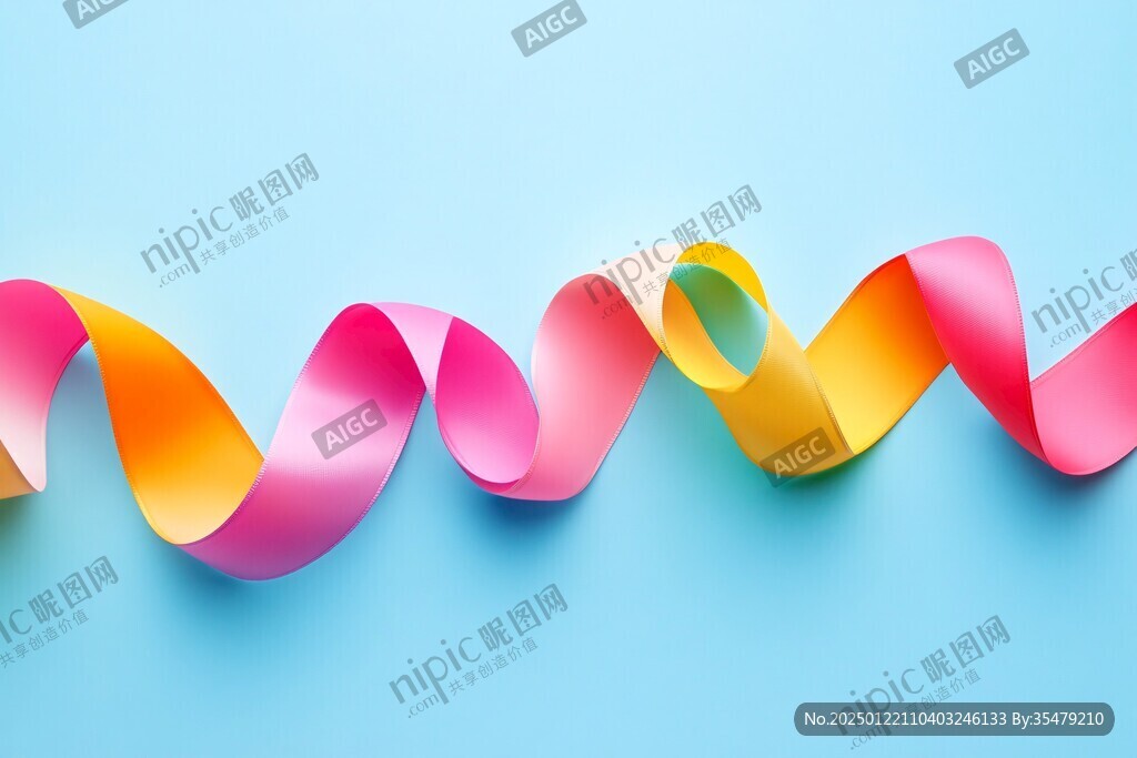 简约七彩飘带