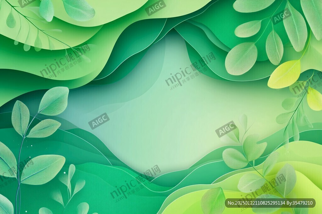 创意绿叶背景环保绿叶