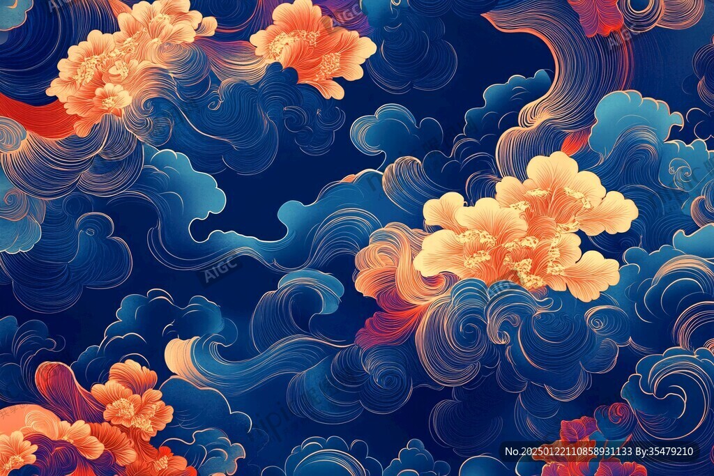 彩云海水纹