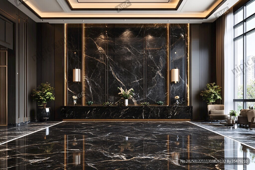 大理石纹金迎宾区