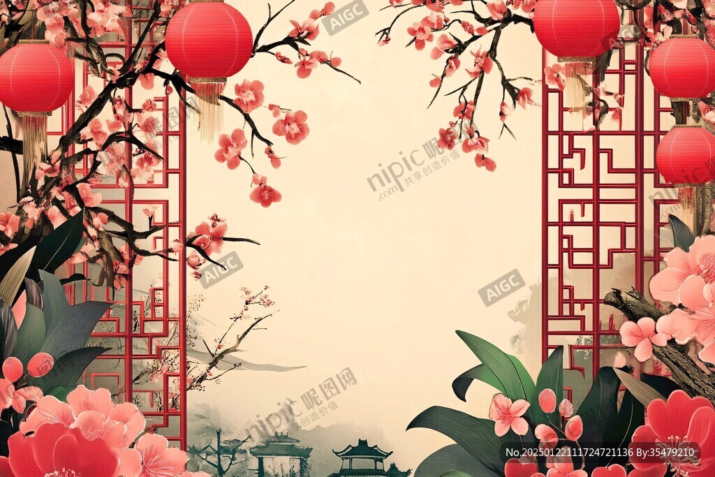 东南沿海新年背景