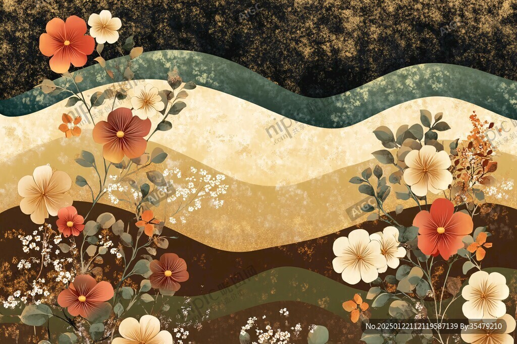花朵海滩底纹