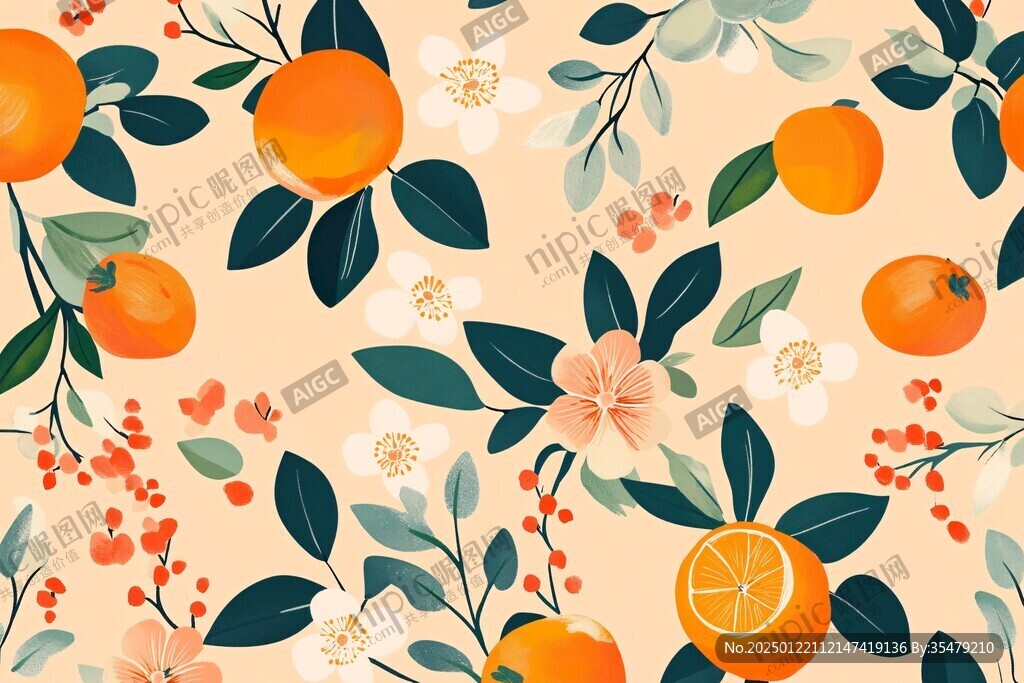 砂糖橘插画设计