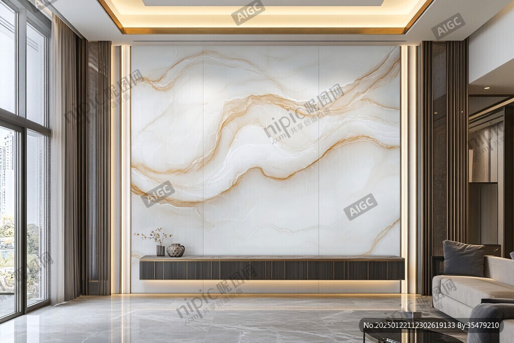 轻奢大理石背景墙