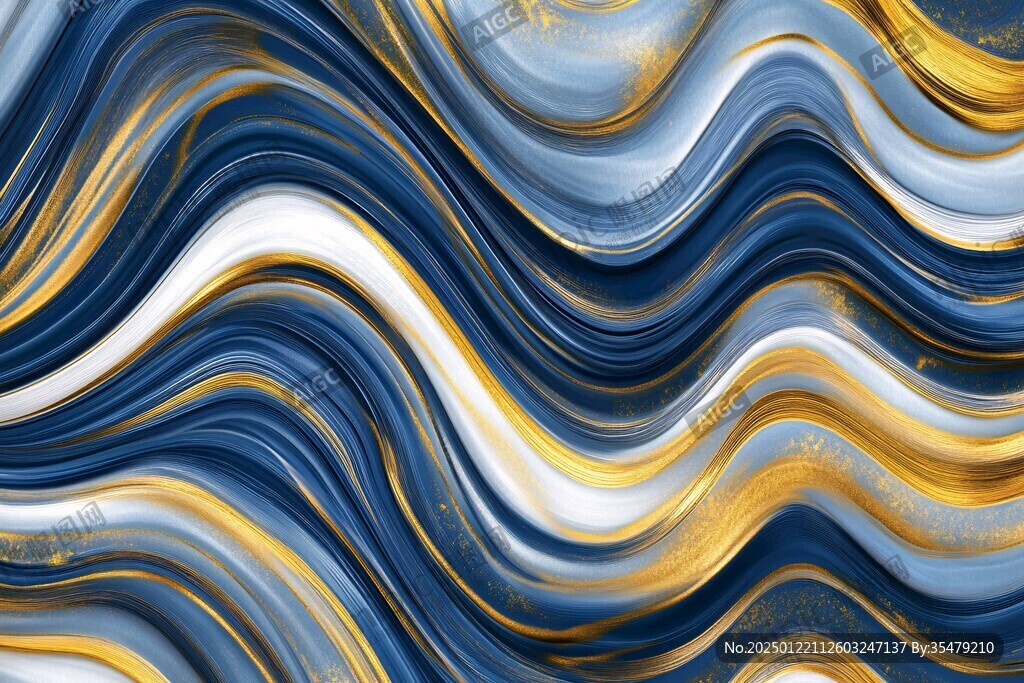 金色抽象流体纹理背景