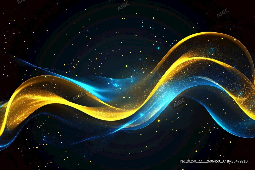 流光渐变金色炫酷飘带