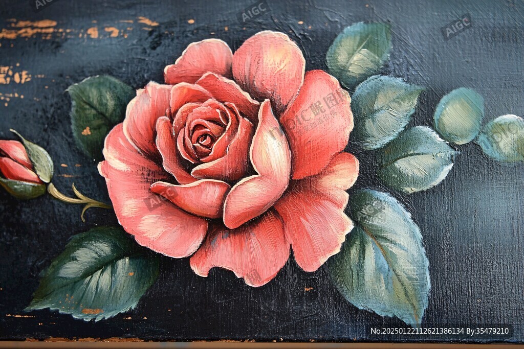 陶瓷玫瑰壁画
