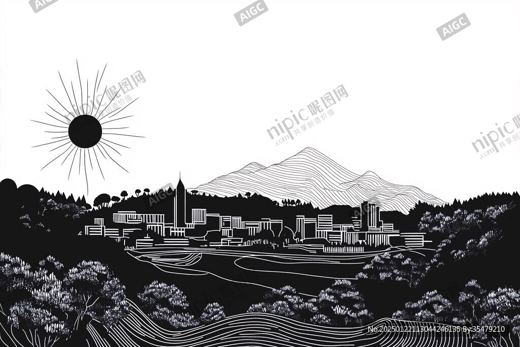 凉山建筑插画