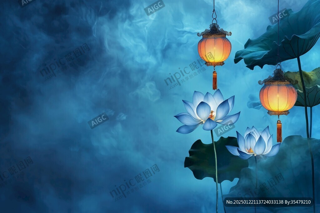 荷花灯背景
