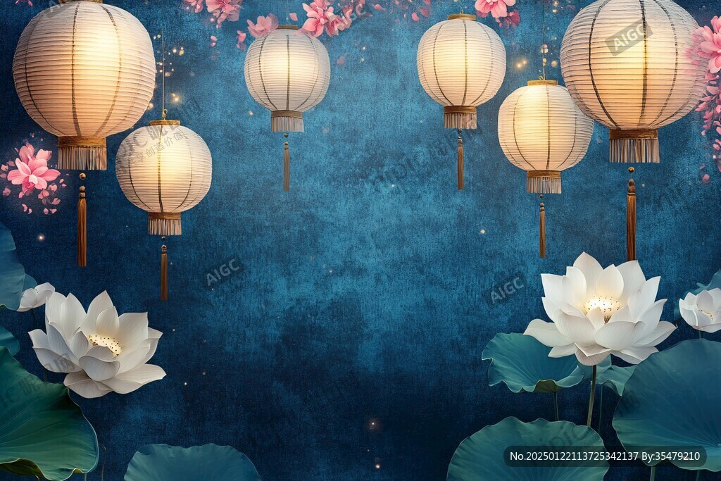 荷花灯背景