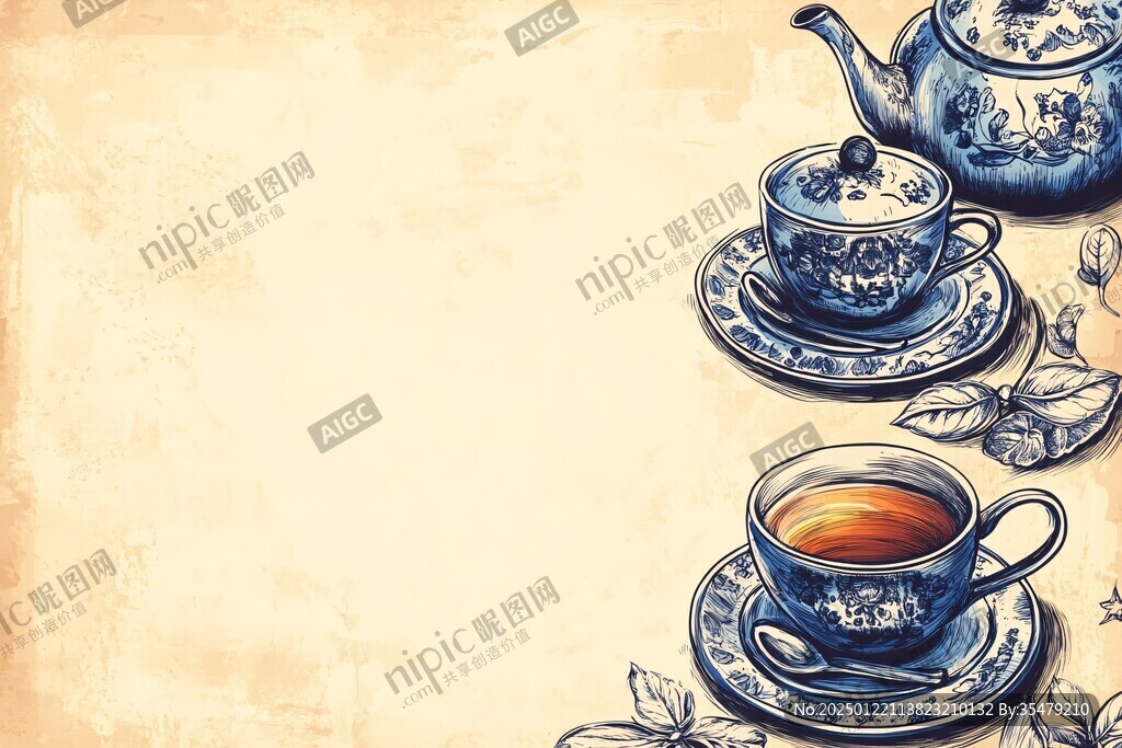 复古茶旗