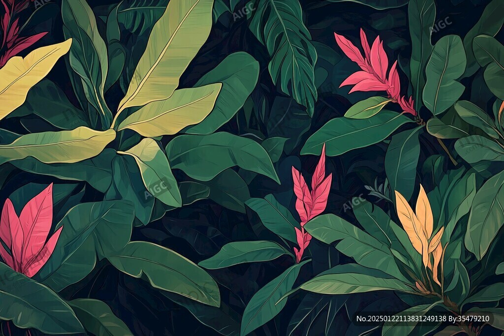 植物背景扁平插画