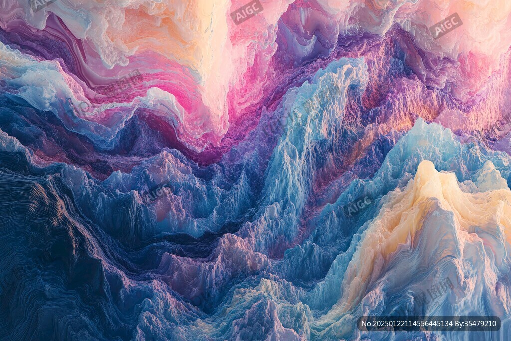 肌理彩色流体背景墙