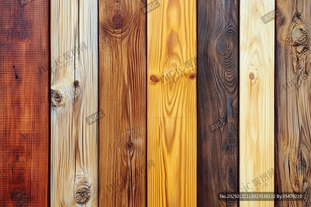 多种颜色木板木材