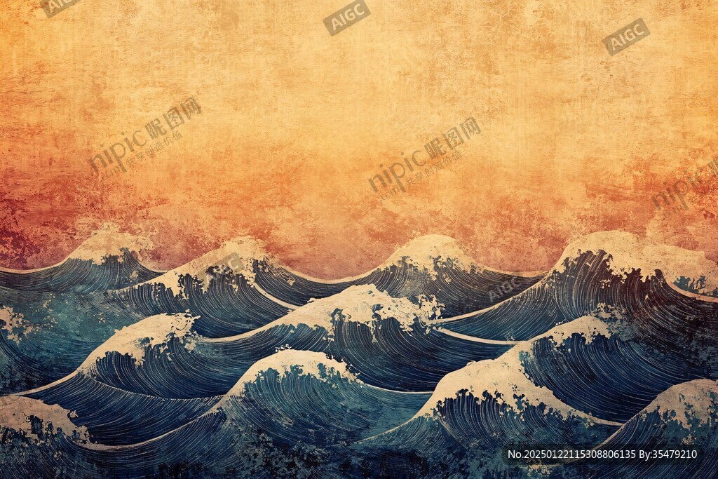 海浪浮世绘
