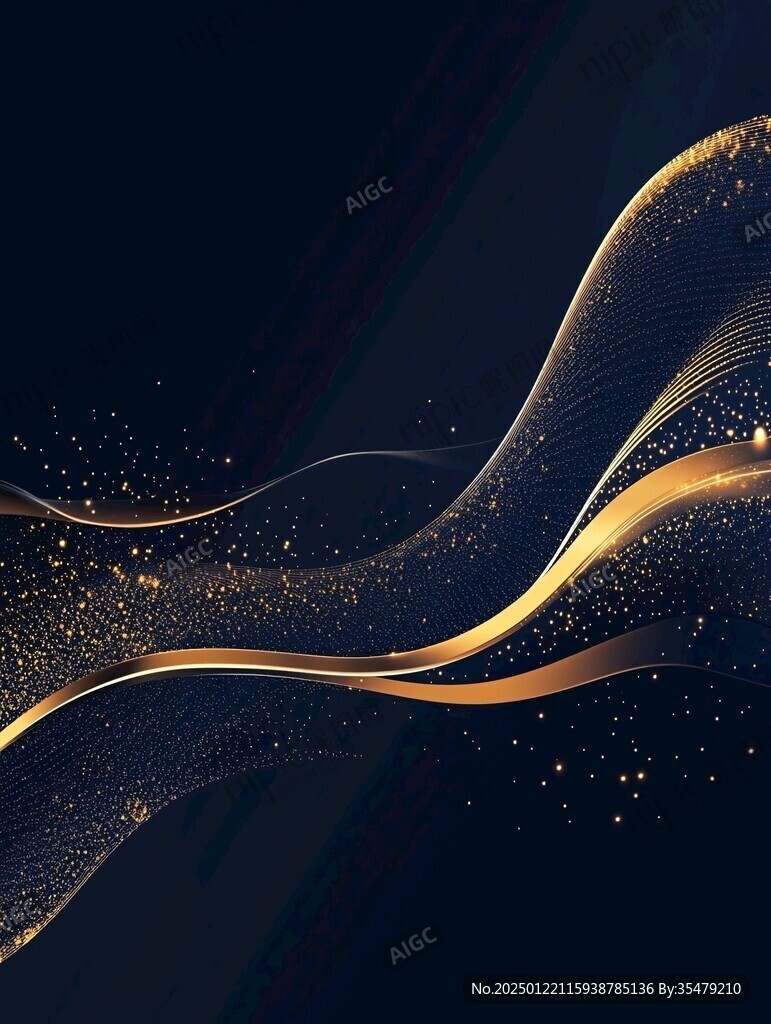 流光渐变金色炫酷飘带
