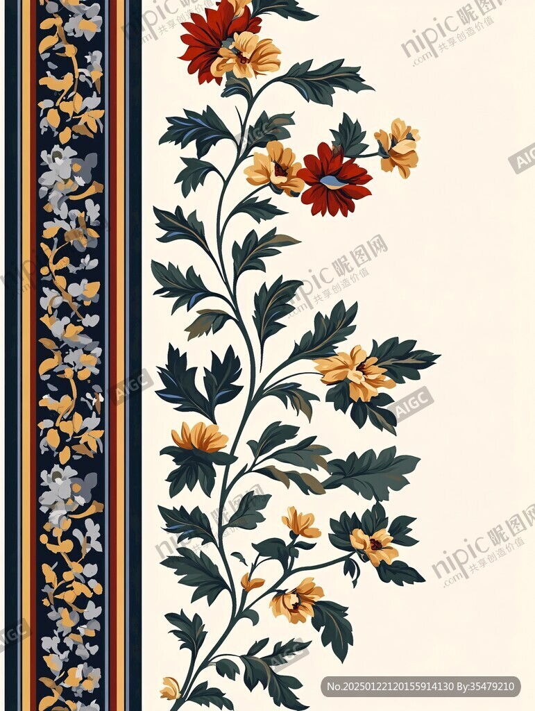 锦鸡菊花纹