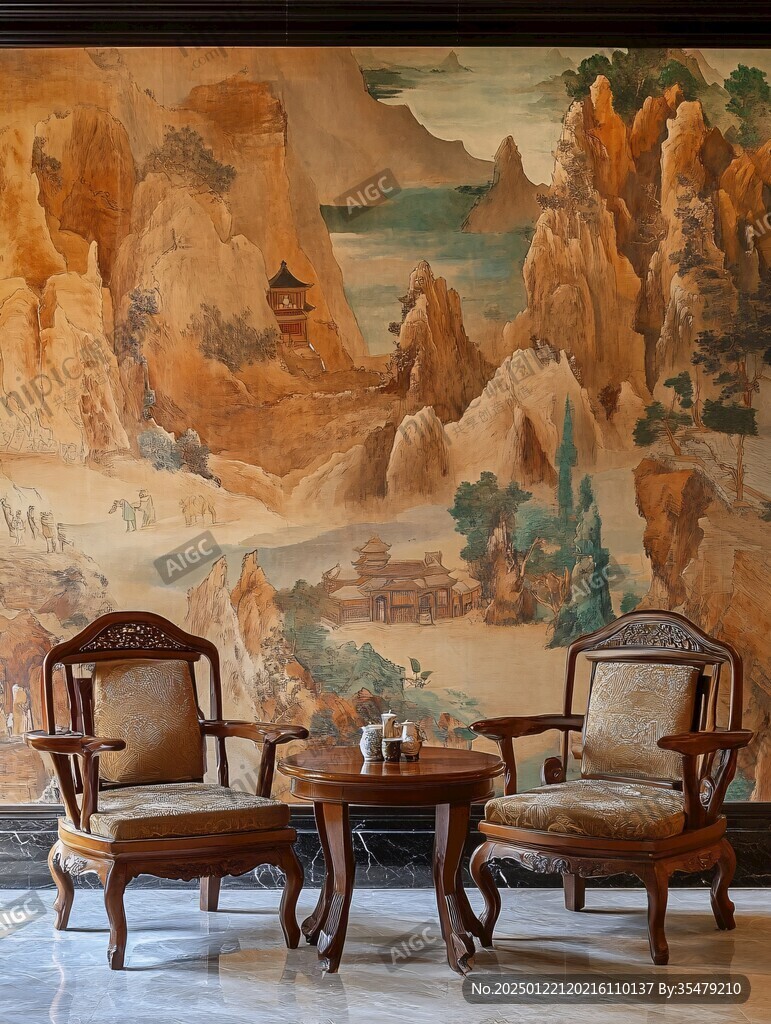 迎客松酒店客厅背景