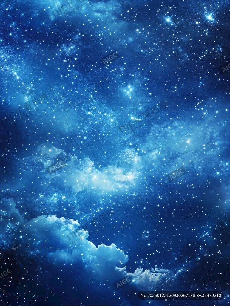 夜晚云彩星星