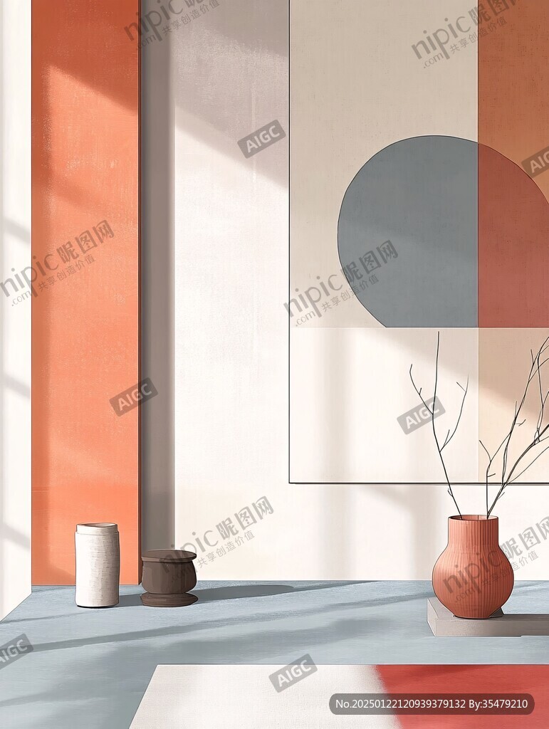 轻奢素雅色块挂画