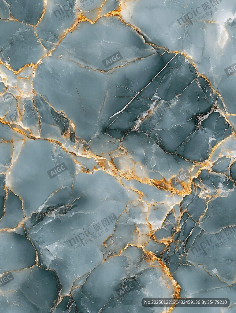 蓝色透光大理石装饰画