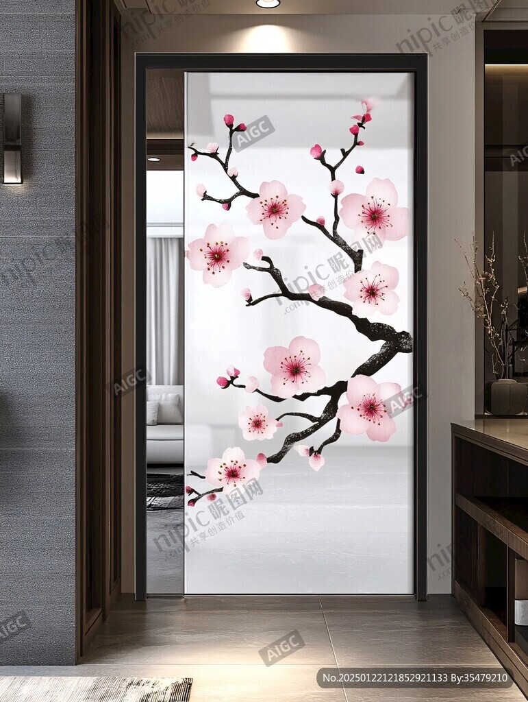 桃花墙贴