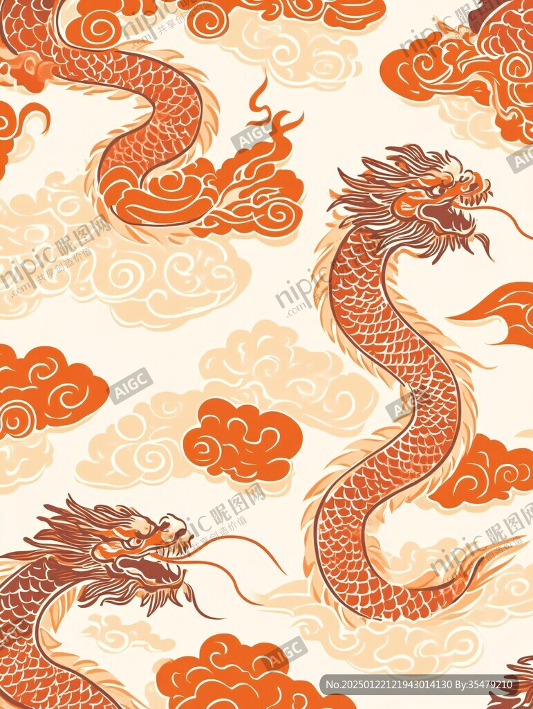 云纹龙纹中式包装底纹